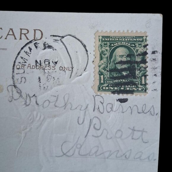 1909 RARE Antique Clapsaddle Good Wishes for Thanksgiving Day Postcard - Picture 5 of 6